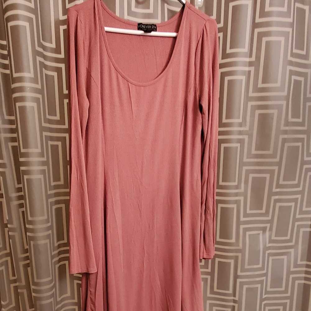 Ribbed Dress with bell sleeves